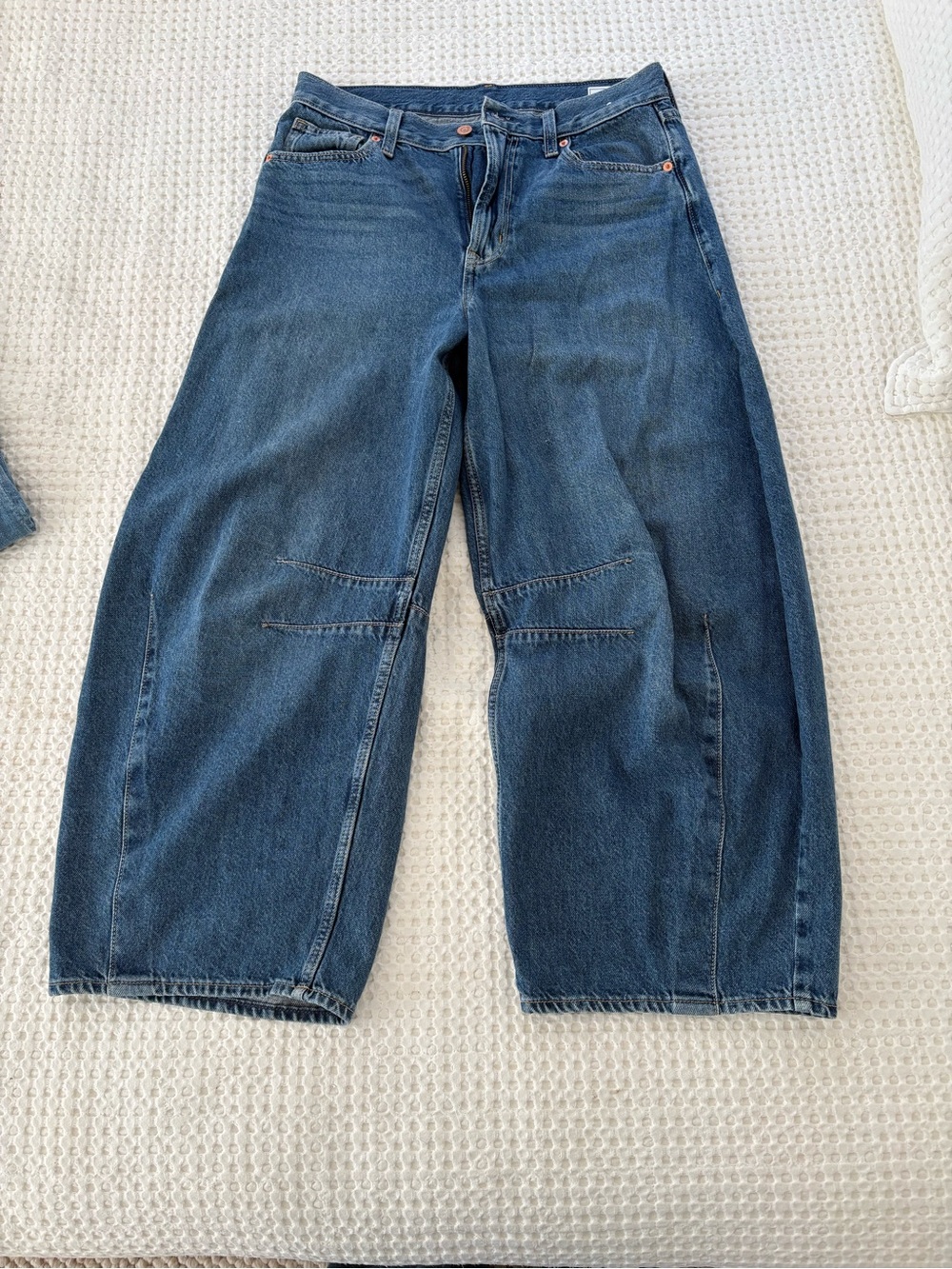 GAP Women's Wide-Leg Flare Jeans in Dark Blue Denim